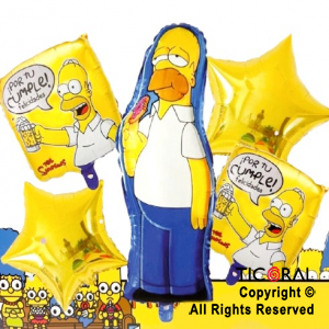 SET DE GLOBOS METALIZADO THE SIMPSONS 5 UNIDADES X 1